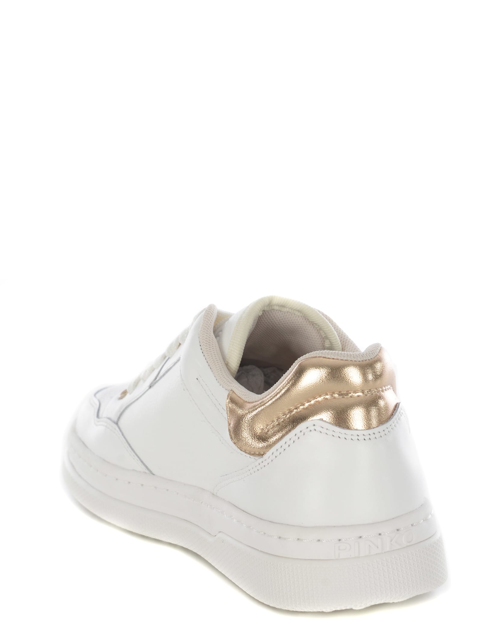 Shop Pinko Sneakers  Love Birds Made Of Leather In White