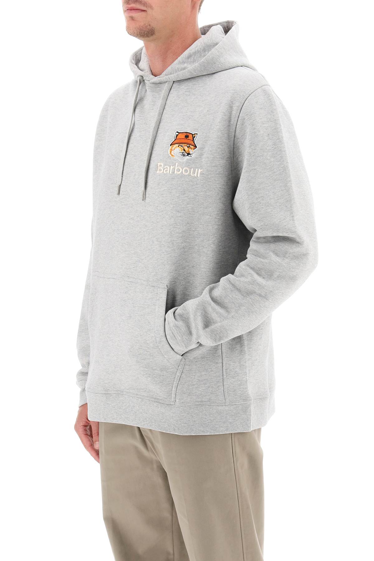 Shop Barbour Hoodie In Grey Marl
