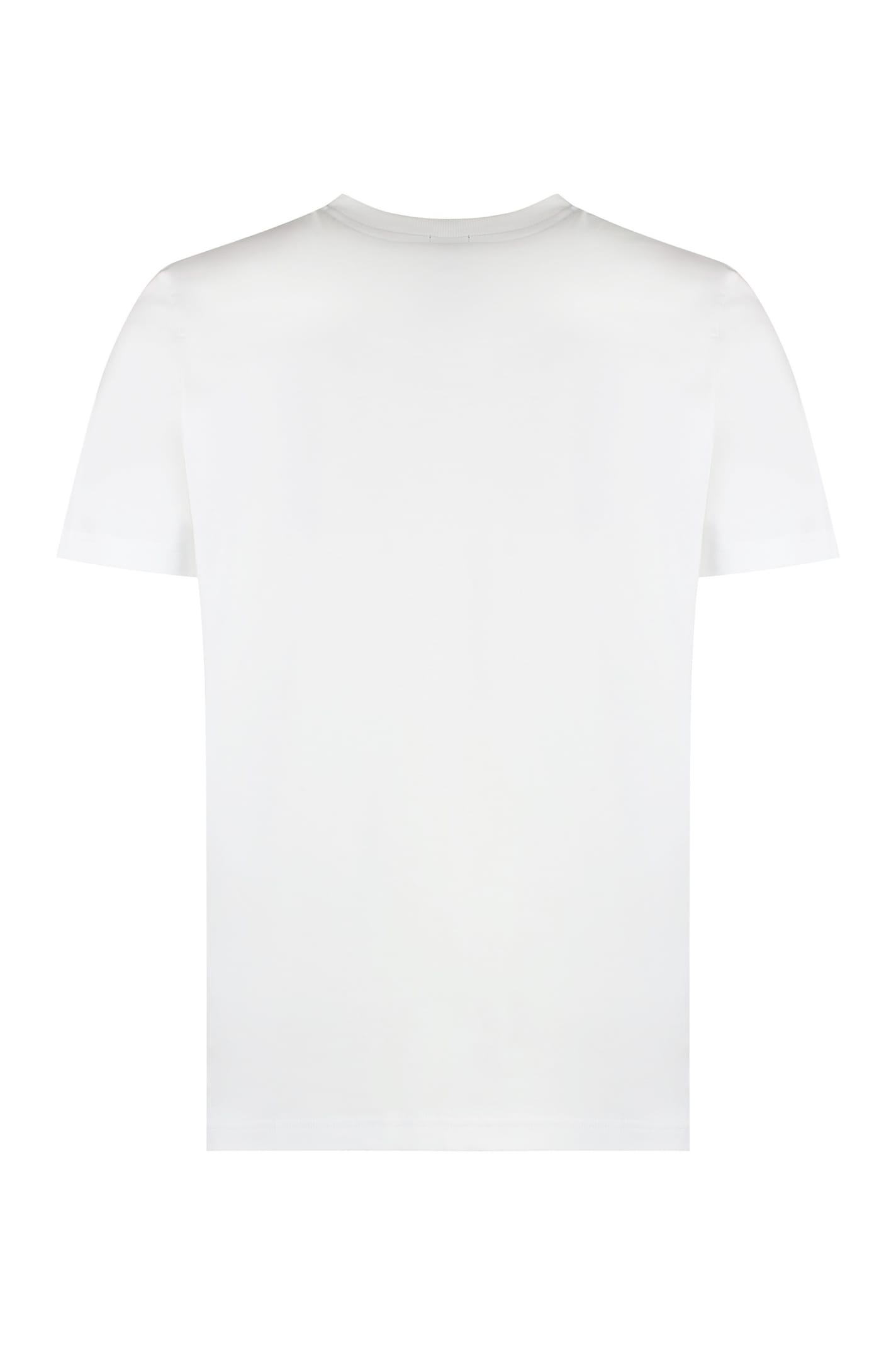 Shop Hugo Boss Cotton Crew-neck T-shirt In White
