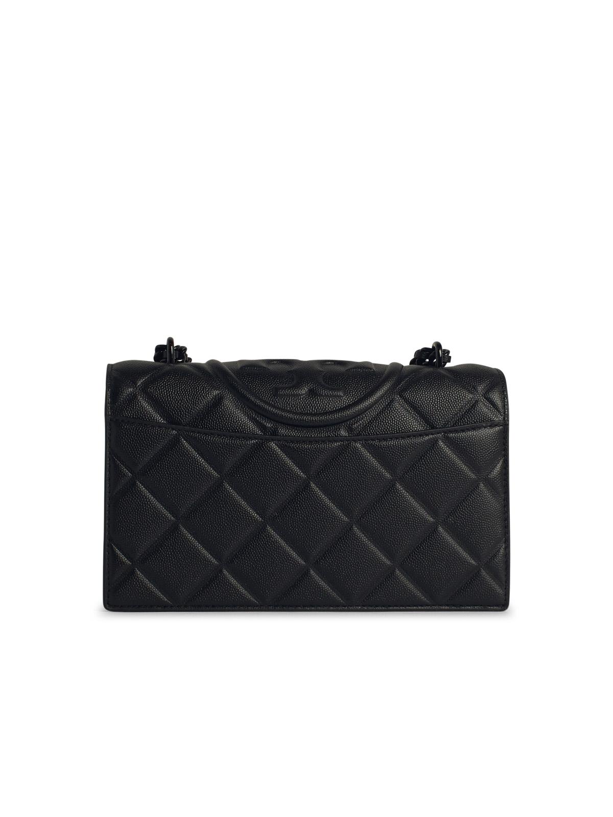 Tory Burch Quilted Leather Crossbody Bag Chain Strap In Black