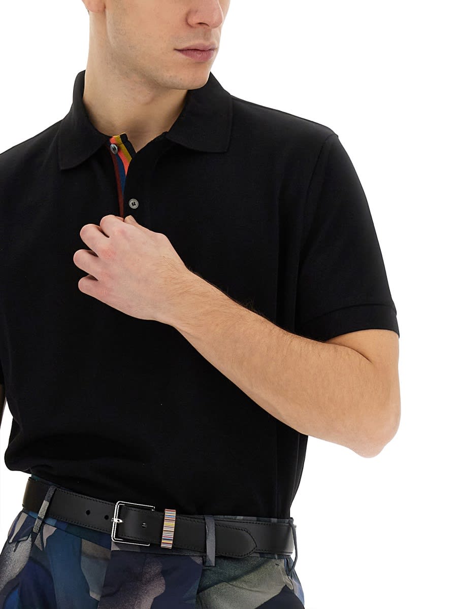 Shop Ps By Paul Smith Cotton Polo Polo Shirt In Black
