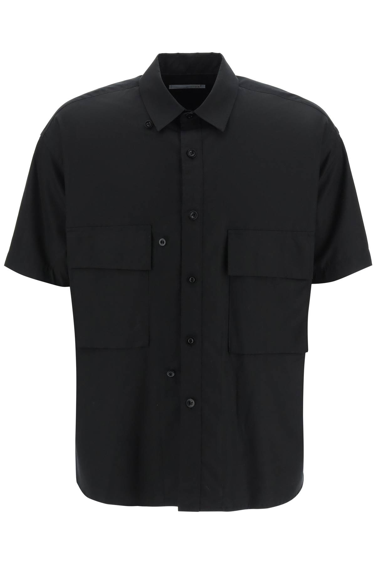 Shop Sacai Short-sleeved Poplin Shirt In Black (black)