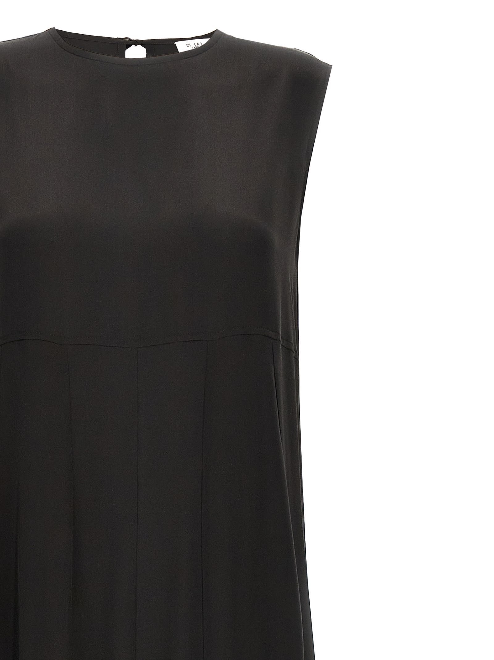 Di.la3 Pari' Black Spicchi Dress In Black