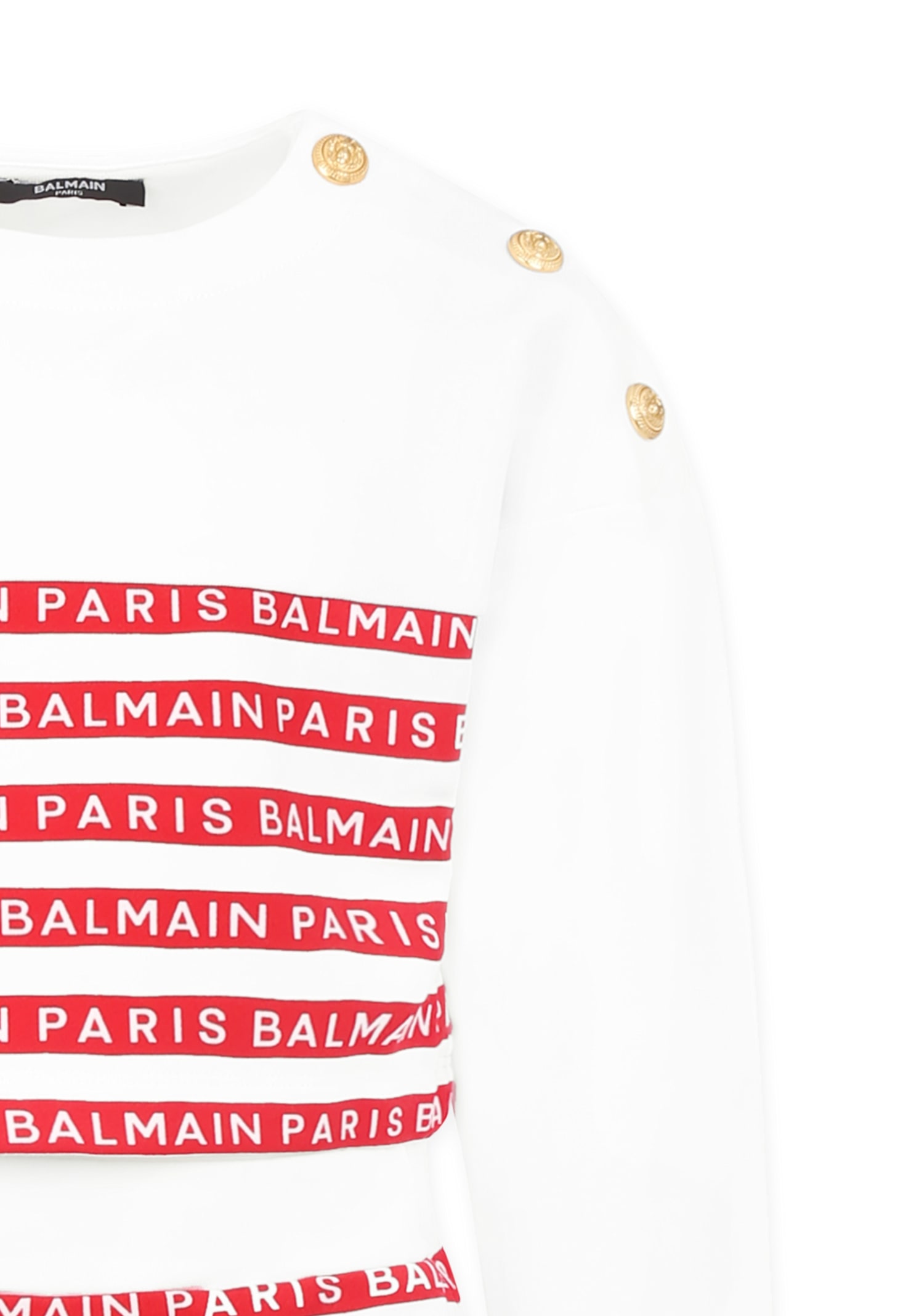 Balmain White Suit For Girl With Logo In White