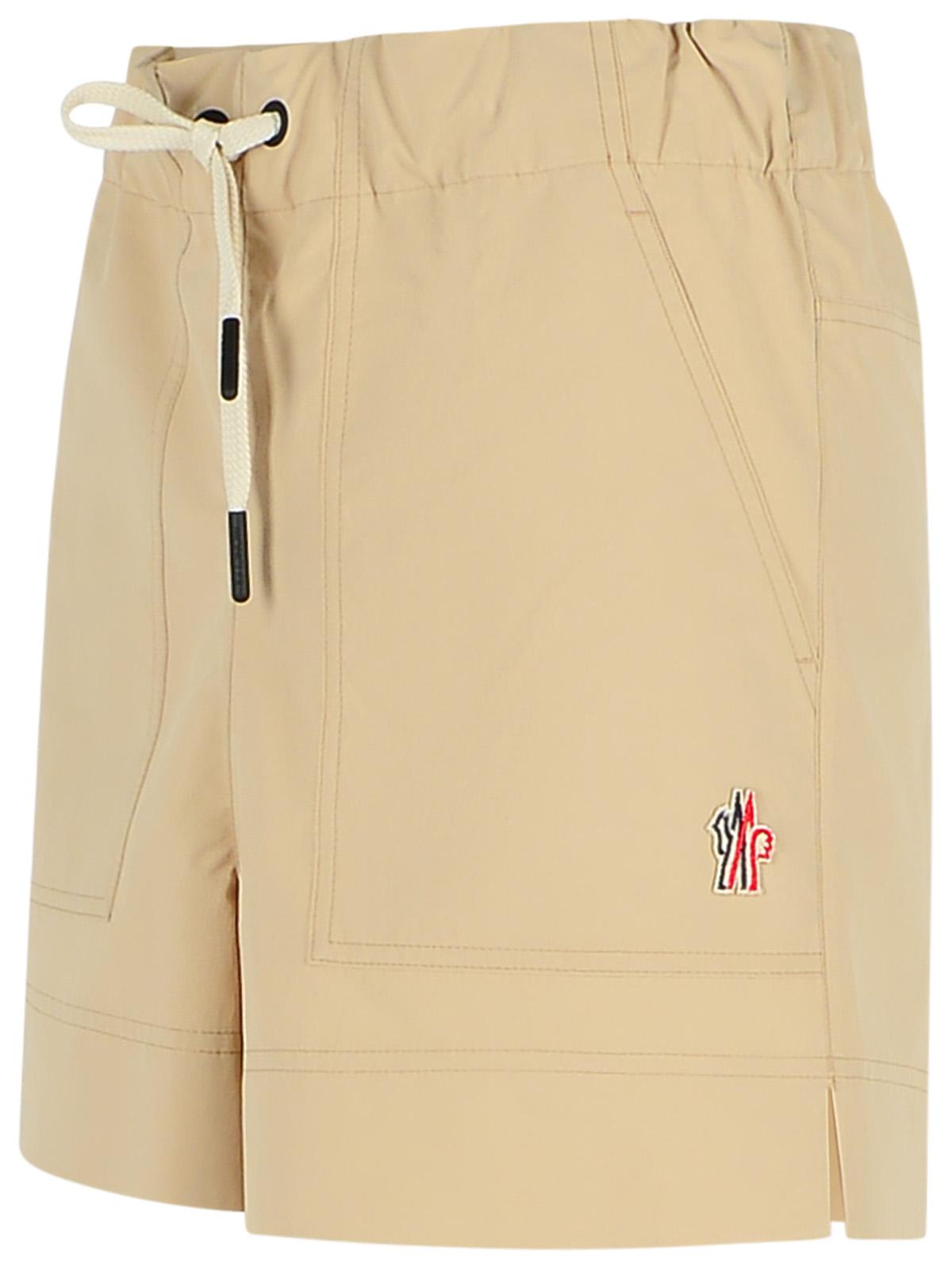 Moncler Shorts Elastic Waistband Side Pockets In Neutral