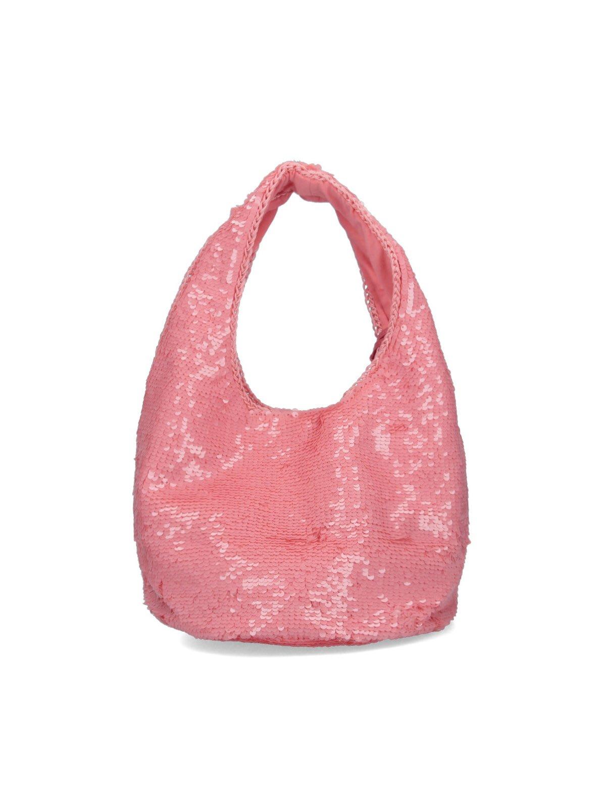 Jw Anderson Pink Mini Sequin Shopper Bag In Pink