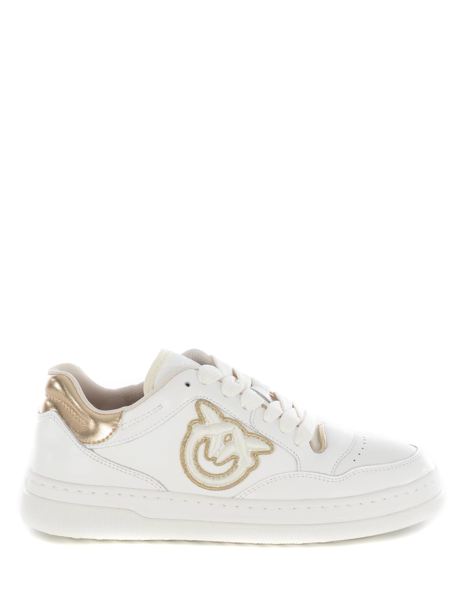 Shop Pinko Sneakers  Love Birds Made Of Leather In White