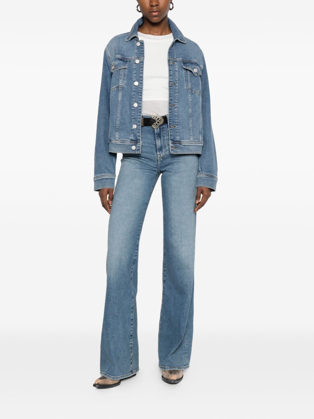 7 For All Mankind Adi Denim Trucker Jacket In Blue