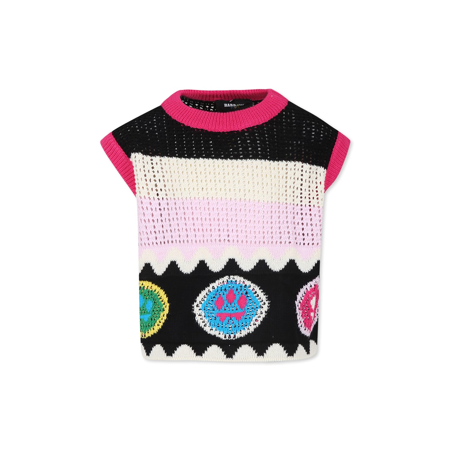 Barrow Black Top For Girl With Smiley In Black
