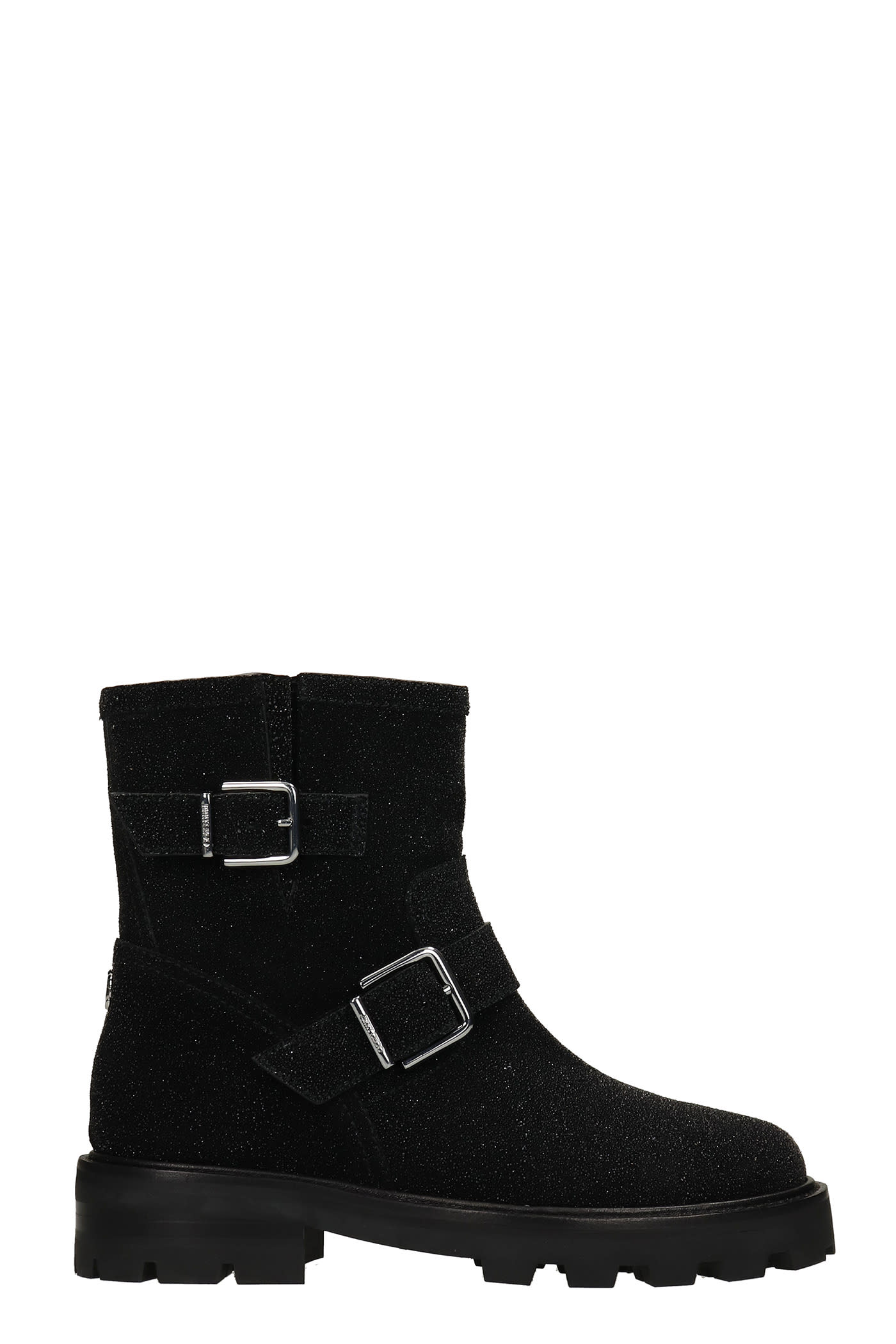 Jimmy Choo Youth Ii Combat Boots In Black Leather