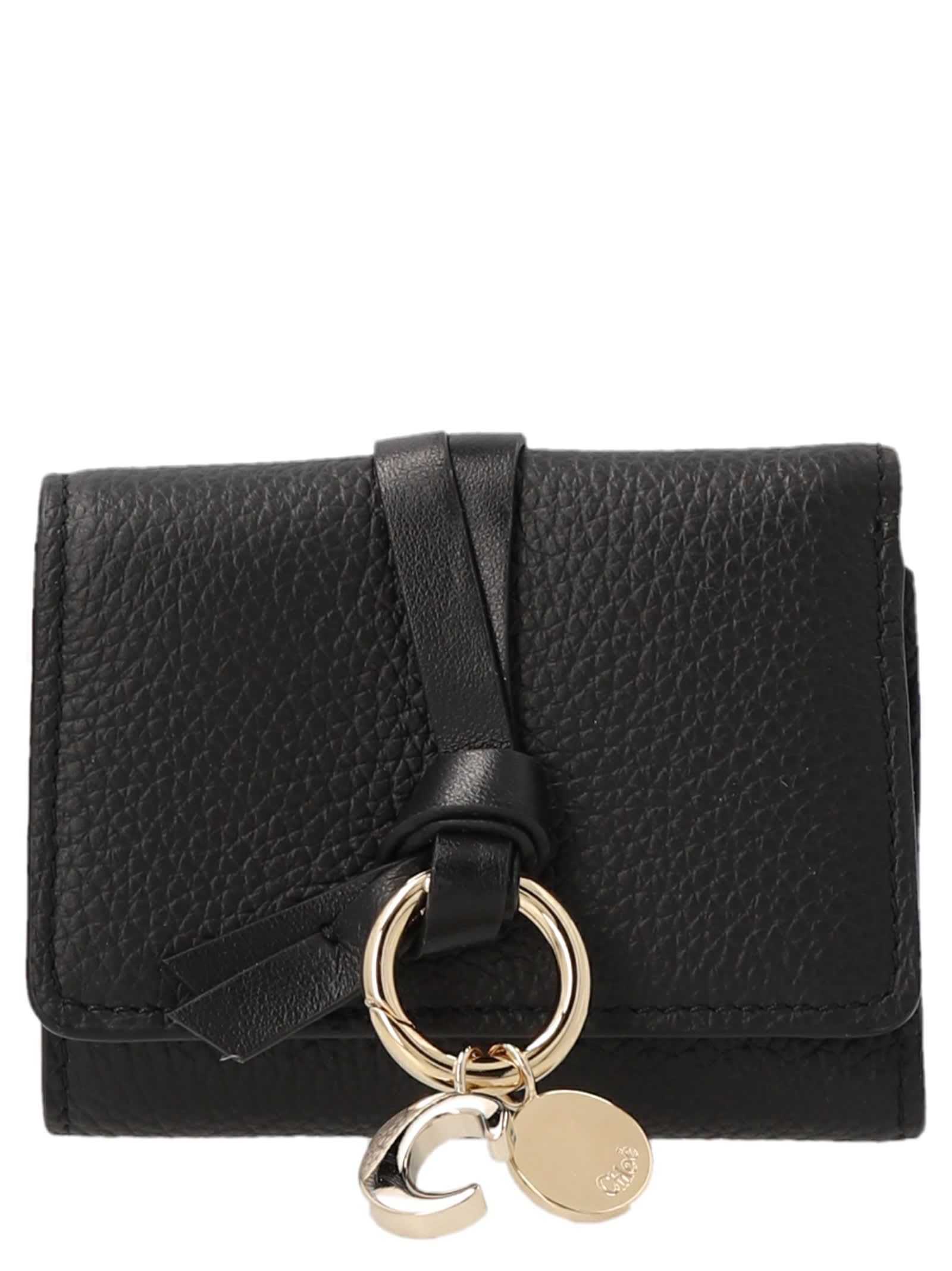 Shop Chloé Mini Tri Fold Wallet In Black