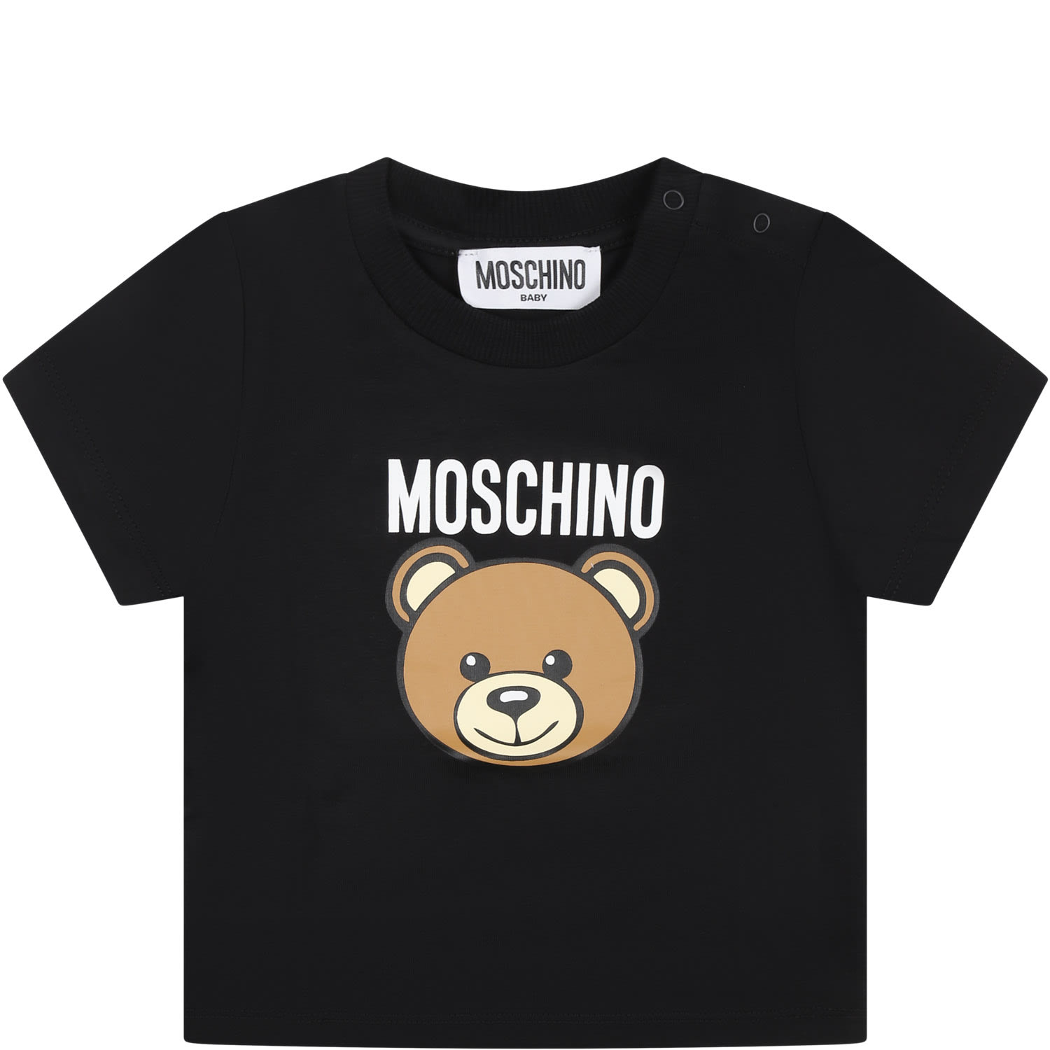 Shop Moschino Black T-shirt For Baby Kids With Teddy Bear