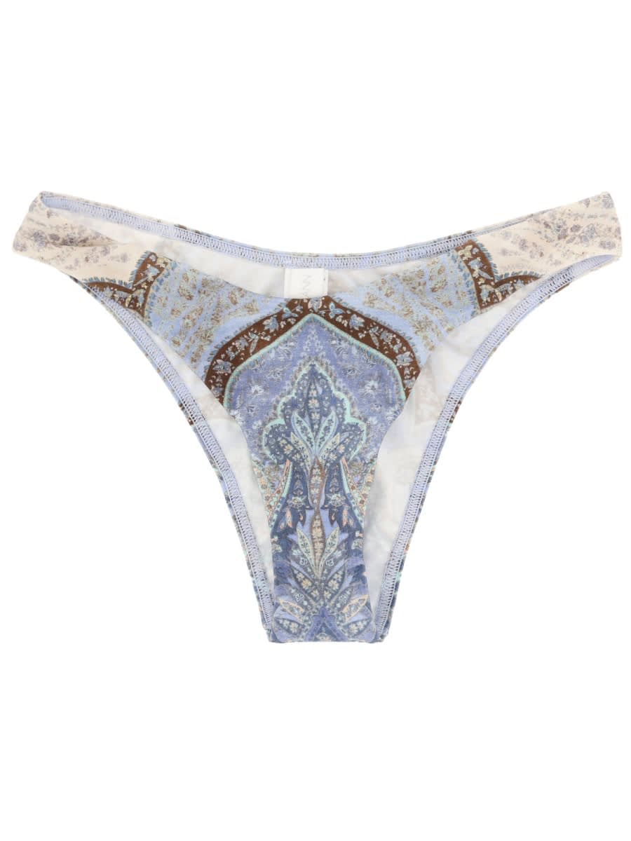 Zimmermann Wanderlust Scoop Lycra Bikini Bottom In Blue