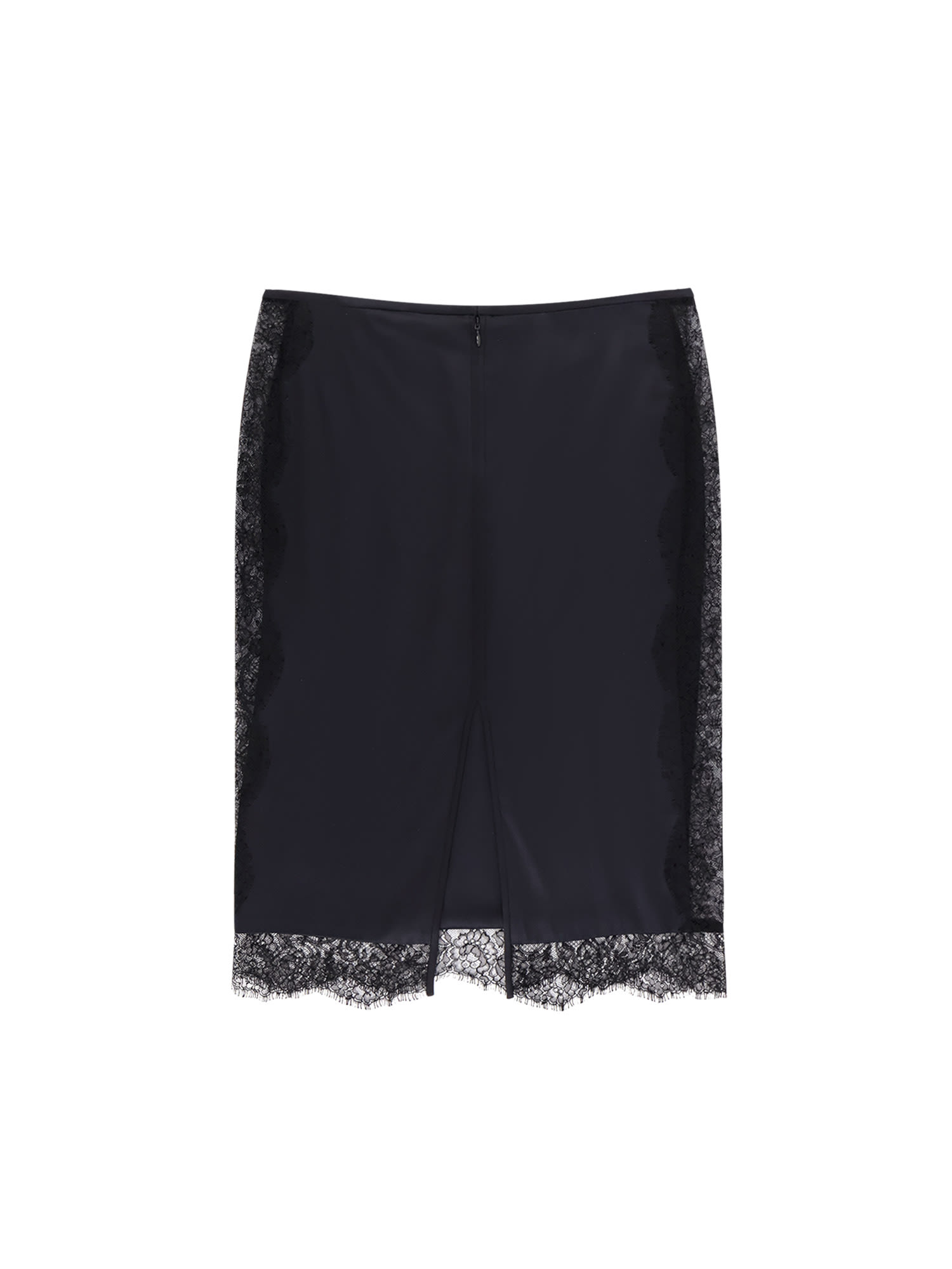 Tom Ford Women Silk Skirt With Lace Inserts In Black