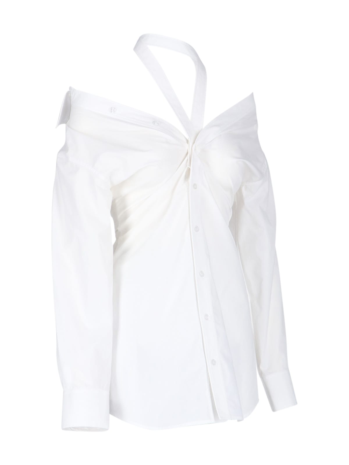 Alexander Wang T Destructured Shirt Dress In Bianco