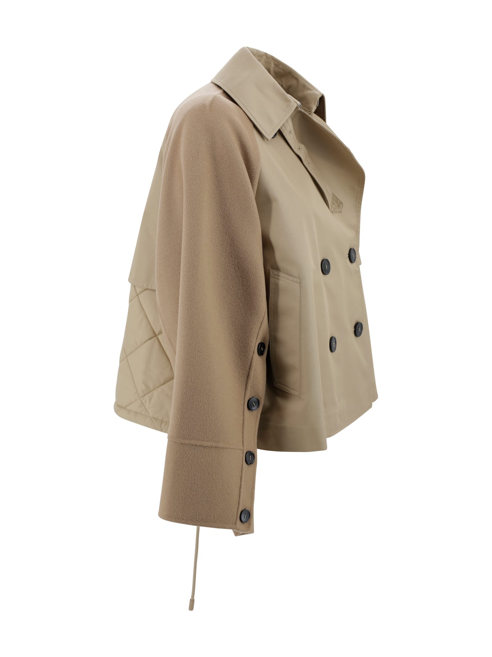 Weekend Max Mara Double-breasted Long-sleeved Jacket In Camel