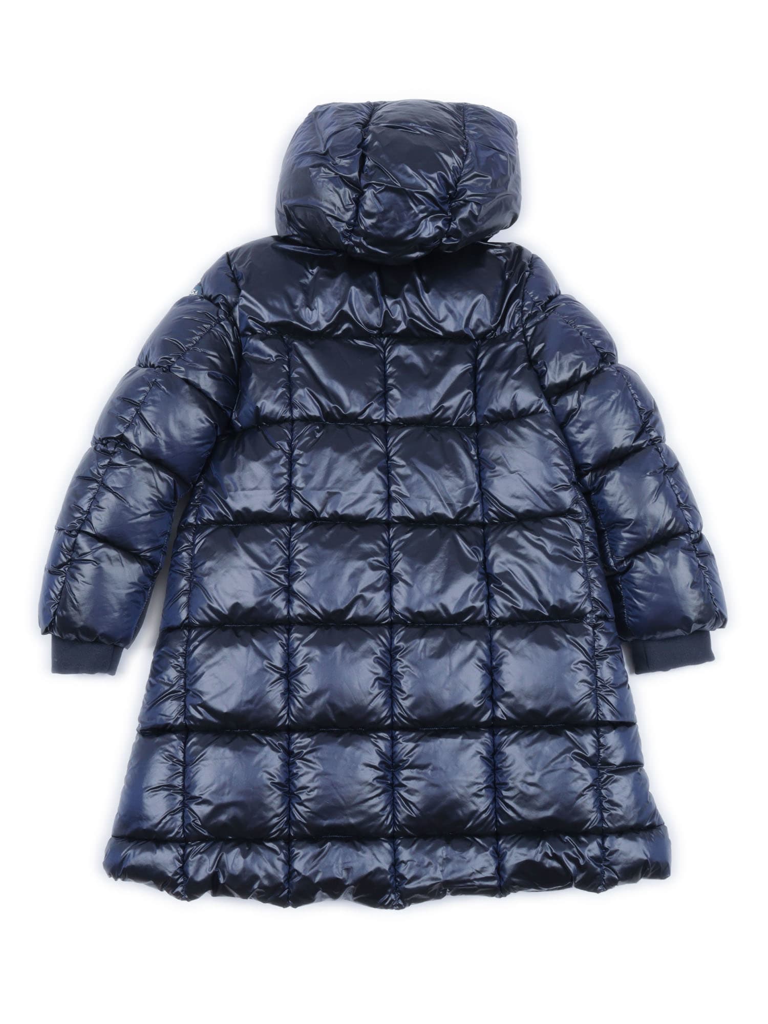 Monnalisa Hooded Puffer Jacket In Blue
