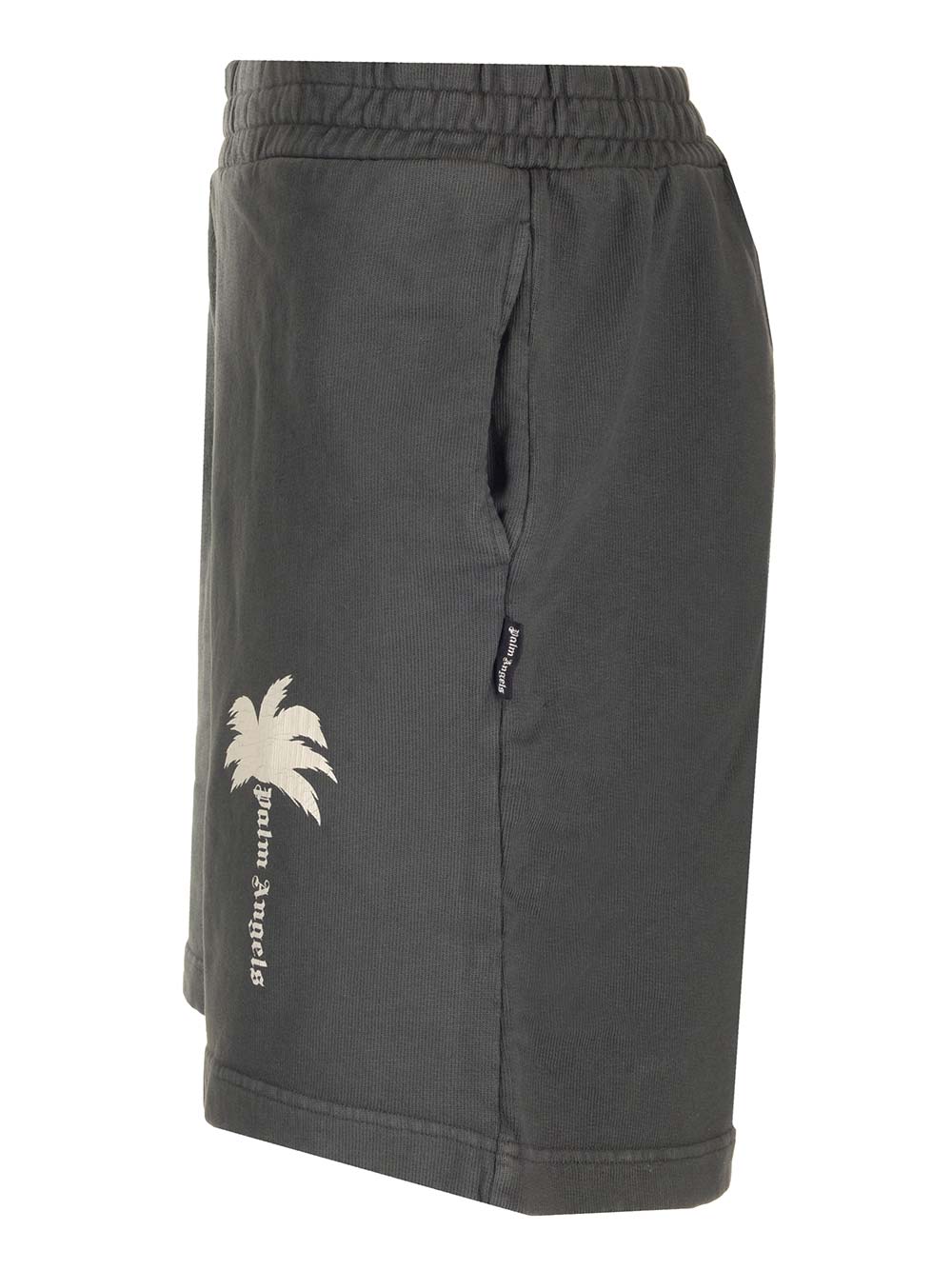 Shop Palm Angels Fleece Bermuda Shorts In Grigio