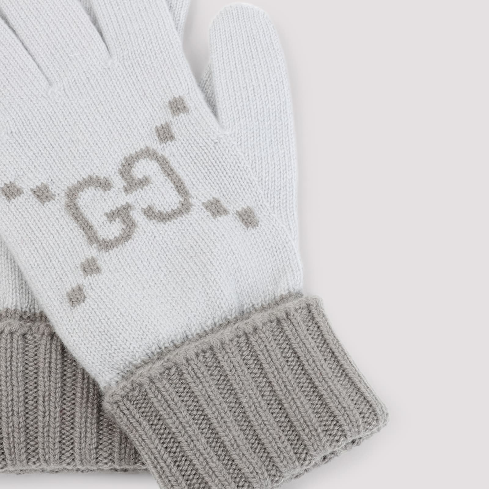 Gucci Gg-jacquard Gloves Knit In Gray