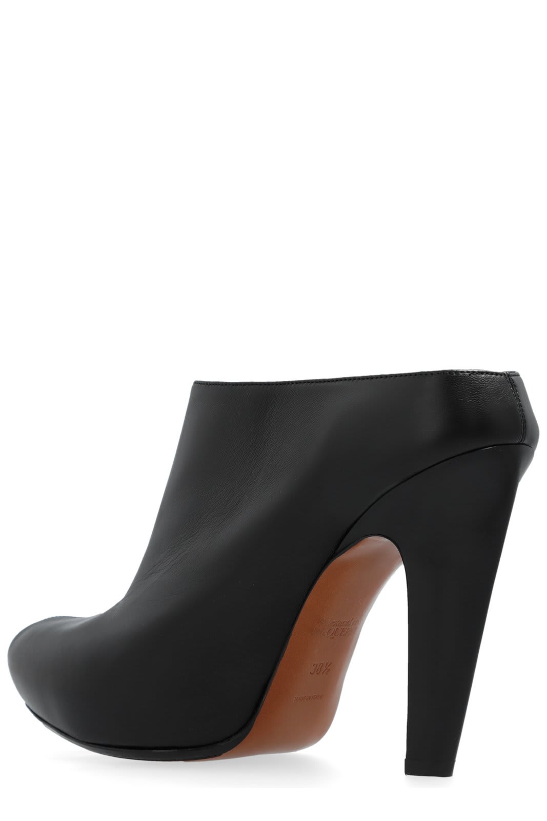 Shop Alexander Mcqueen High Heeled Edge Platform Mules In Black