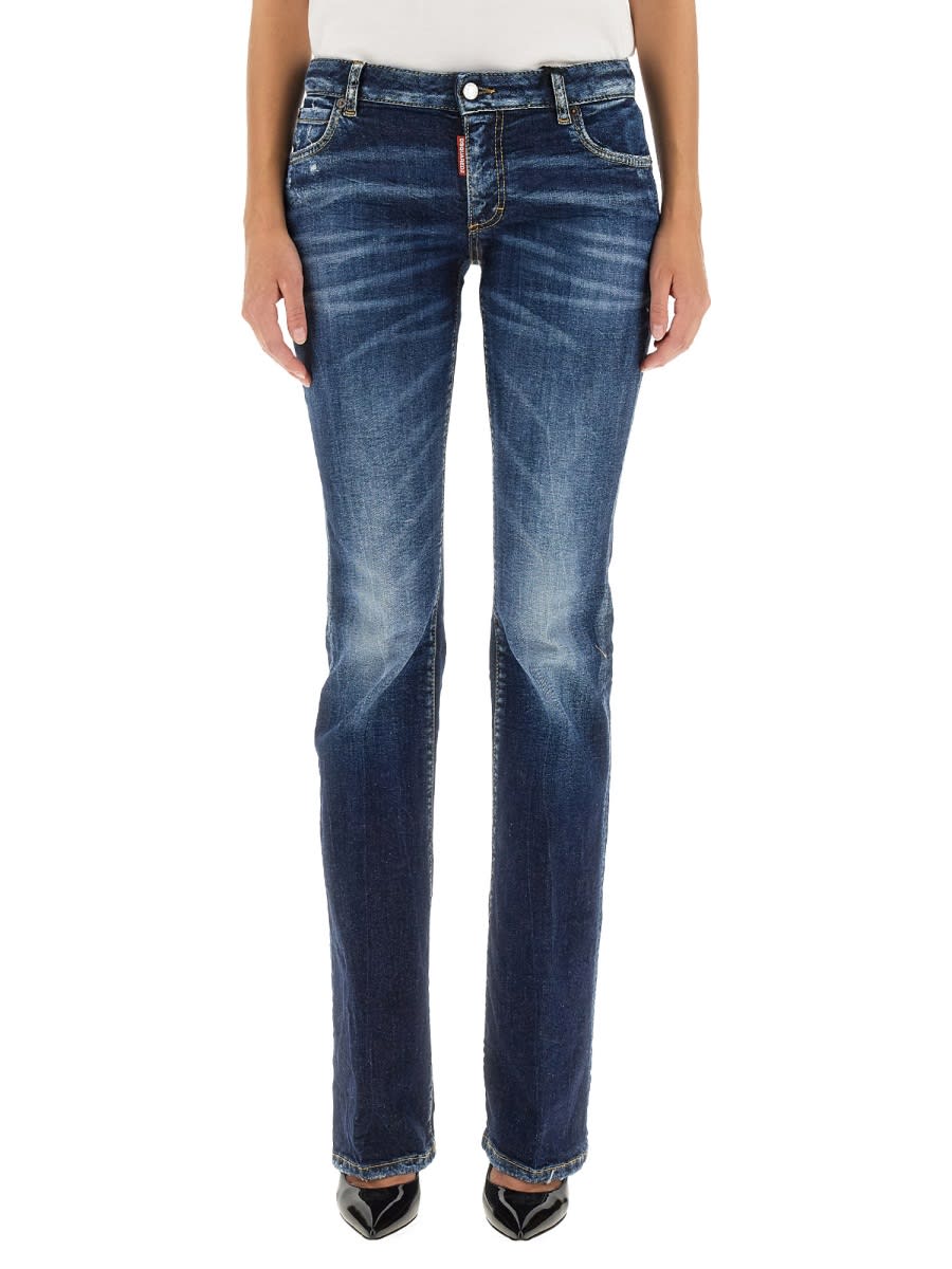 Dsquared2 Twiggy Flare Jeans In Blue