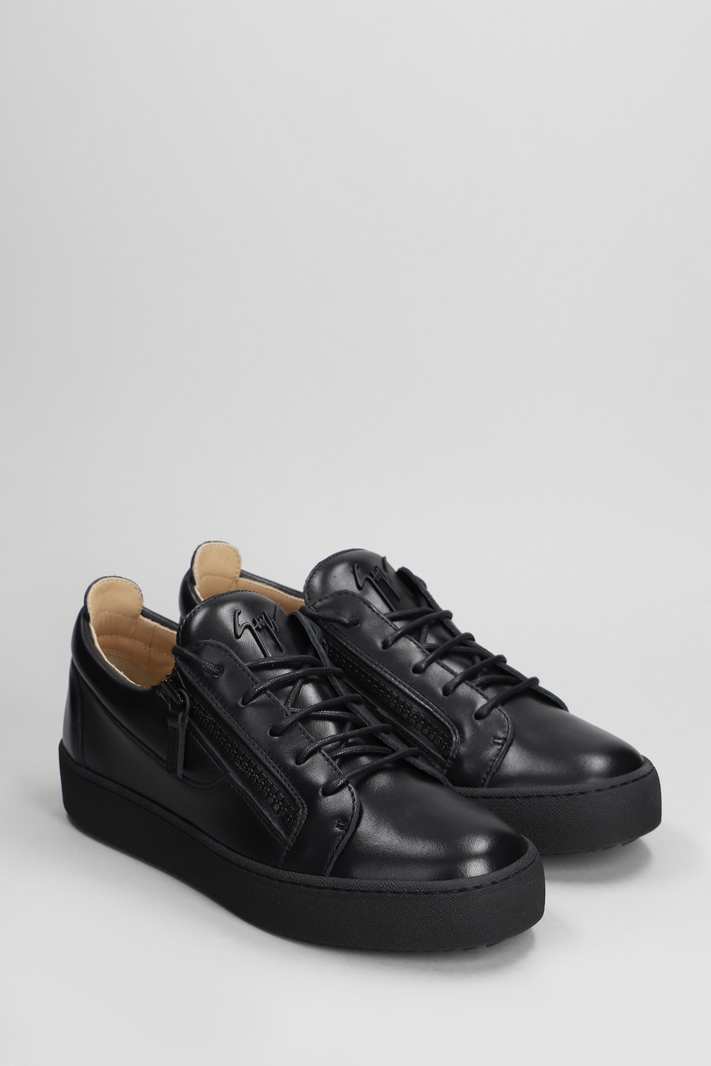 Shop Giuseppe Zanotti Frankie Sneakers In Black Leather