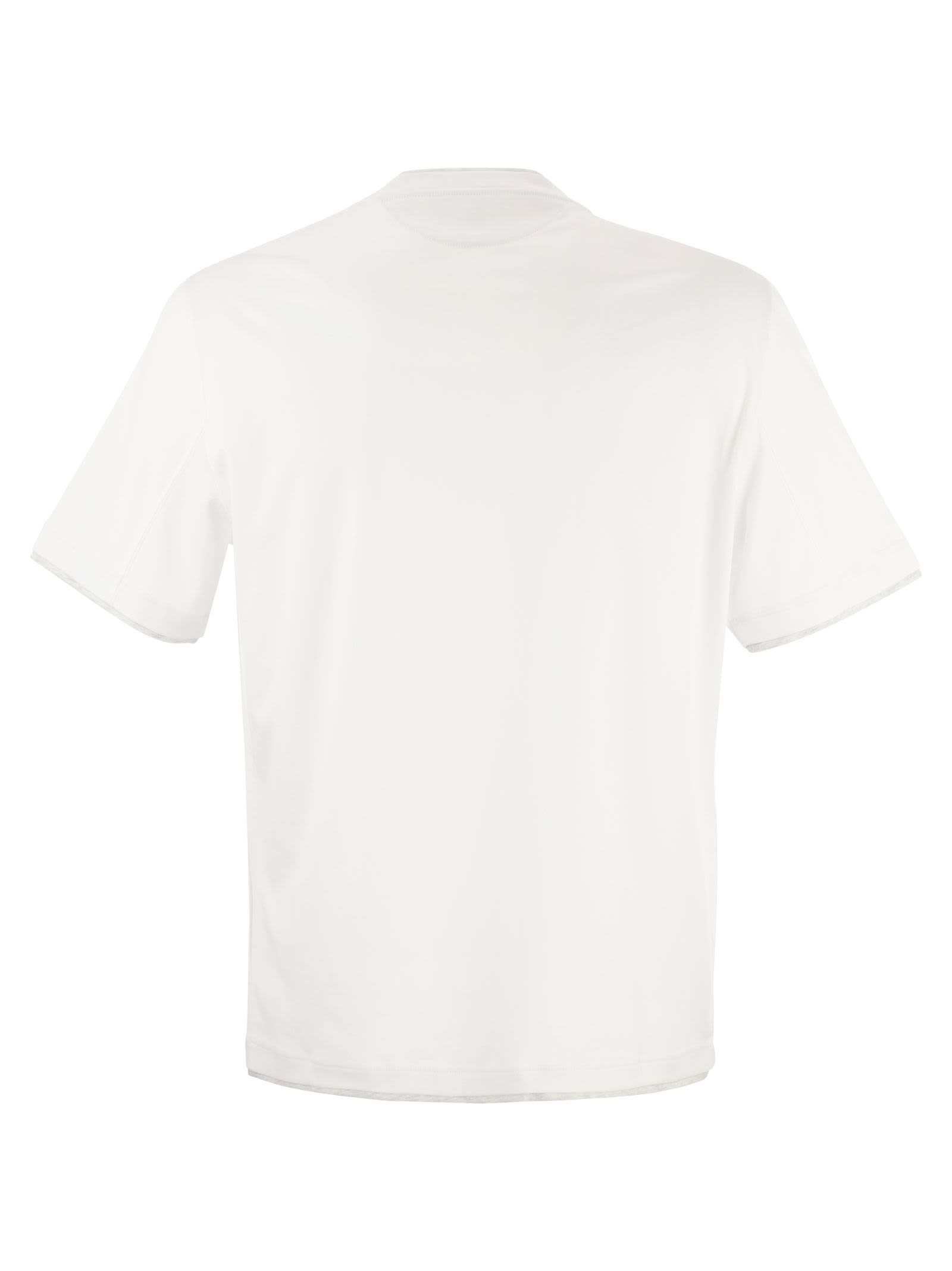 Shop Brunello Cucinelli Slim Fit Crew-neck T-shirt In Lightweight Cotton Jersey In White