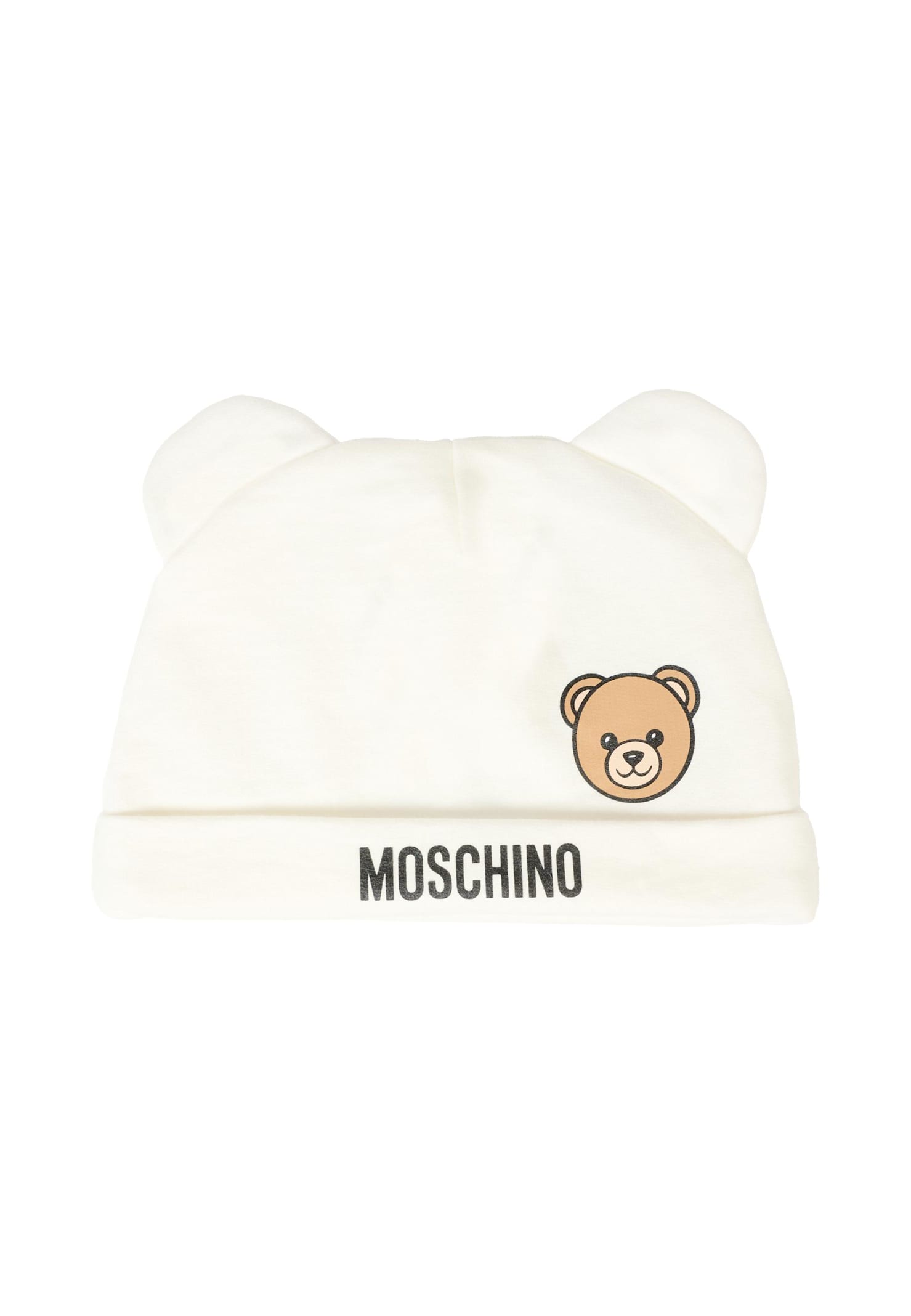Moschino Ivory Baby Set For Babykids With Teddy Bear In White