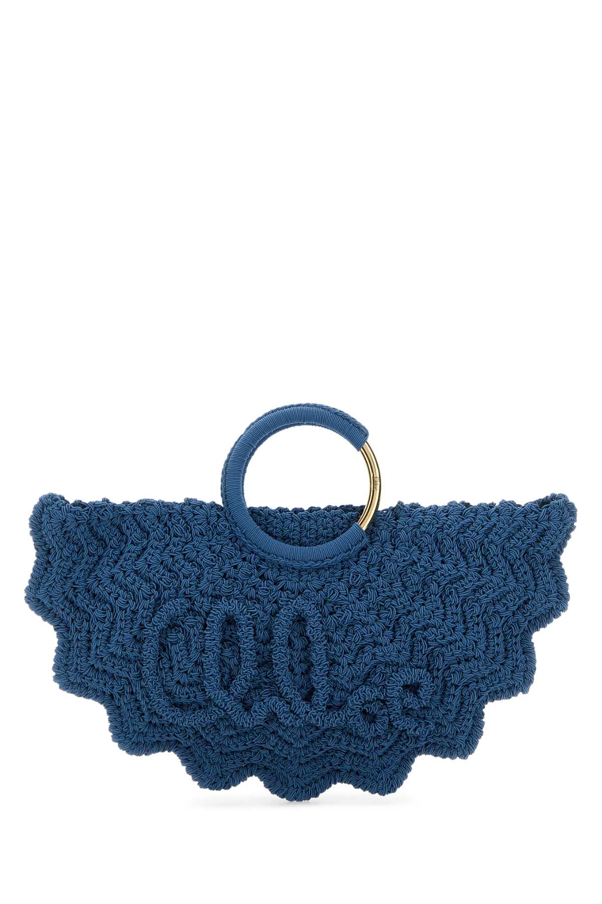 Chloé Chloe Cerulean Blue Fabric Small Bracelet Paravent Handbag In Blue