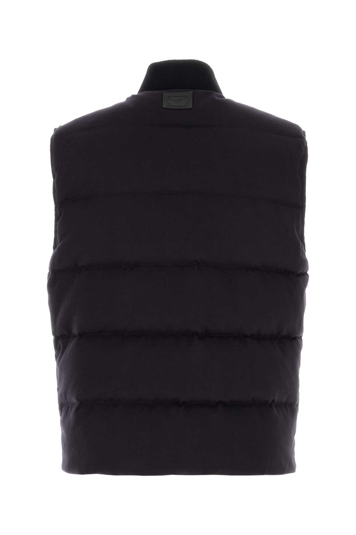 Dolce & Gabbana Midnight Blue Cotton Blend Reversible Down Jacket In Multi