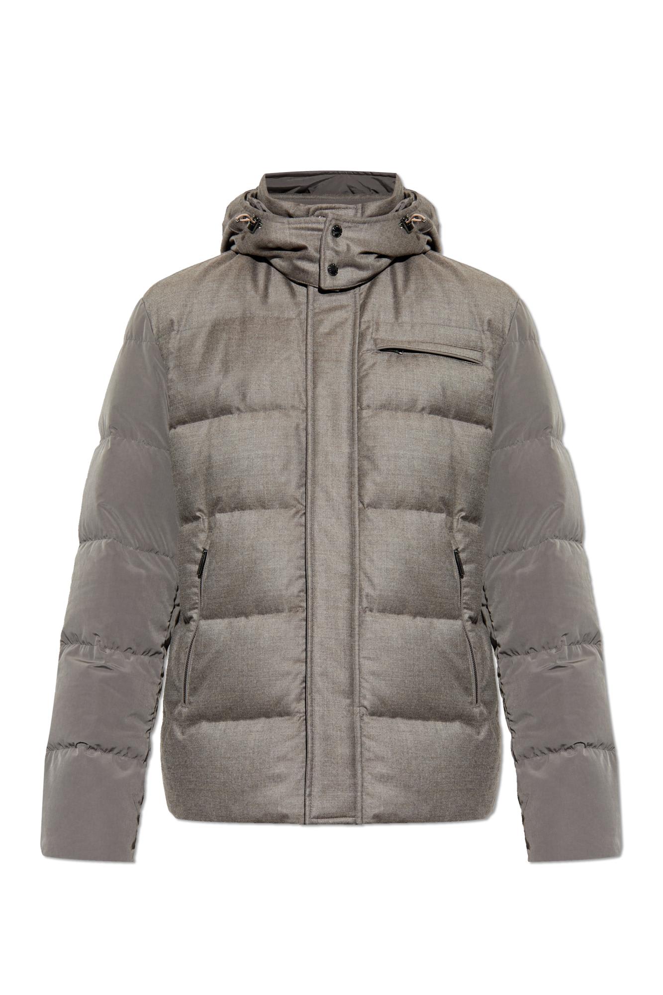 Paul&amp;shark Paul & Shark Down Jacket With Detachable Hood In Brown