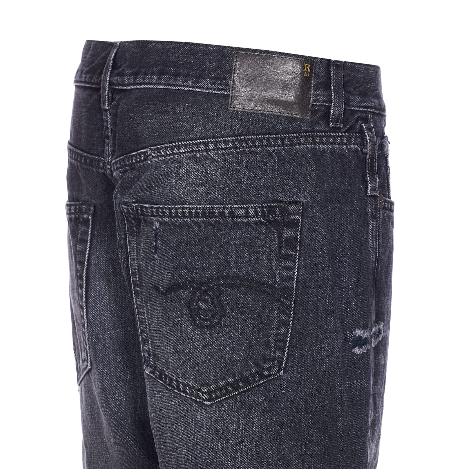 R13 Cross Over Jeans In Black