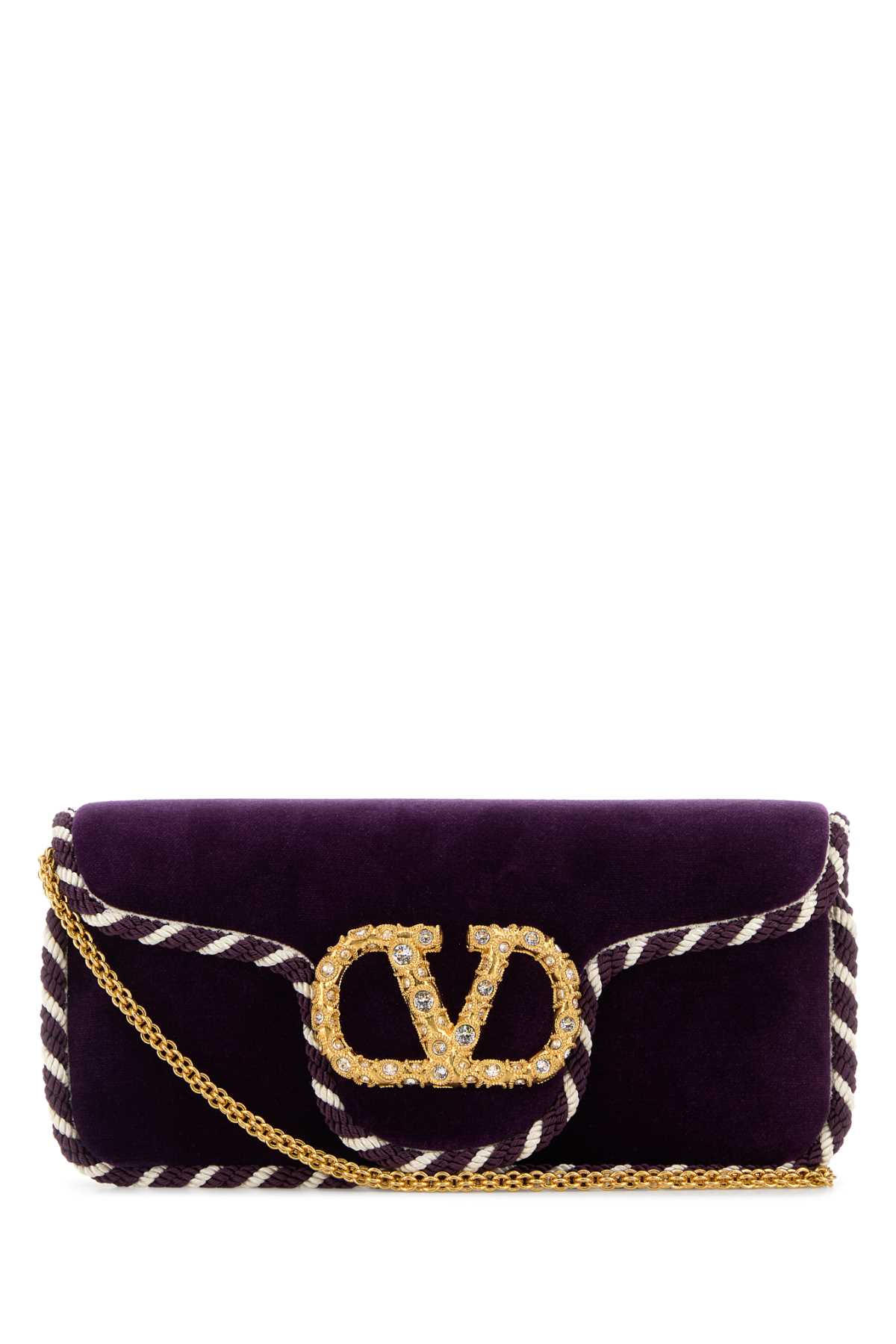 Valentino Purple Velvet Loca Clutch