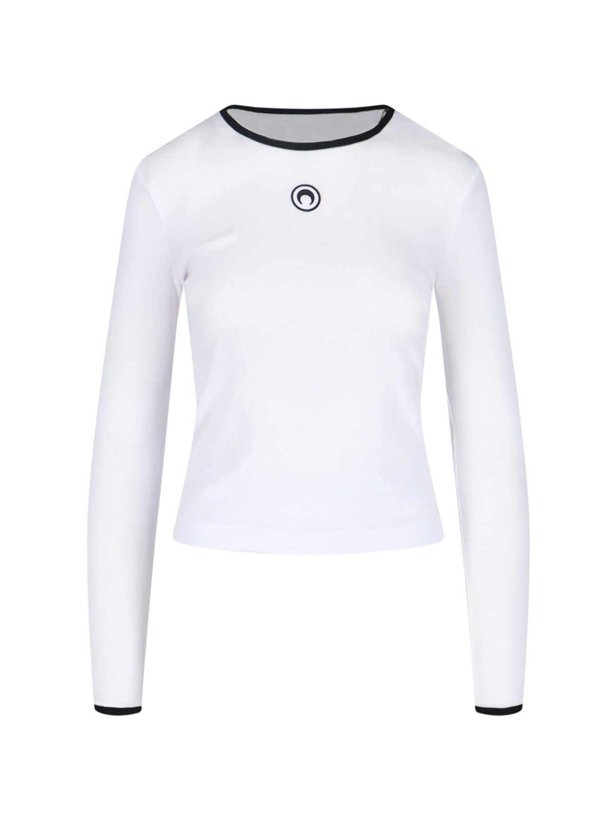 Marine Serre Cotton Top With Embroidered Logo In White