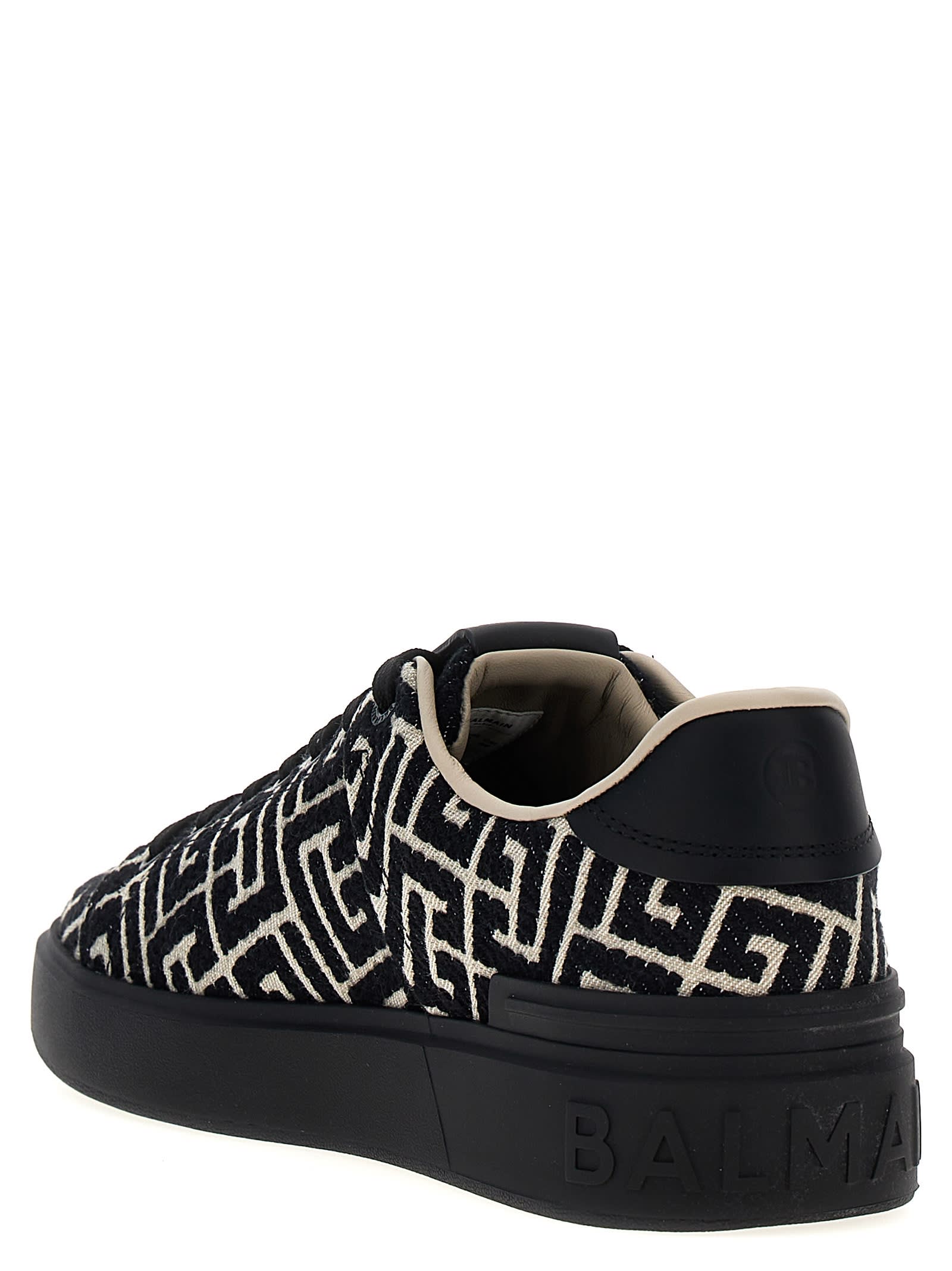 Shop Balmain B-court Sneakers In Black