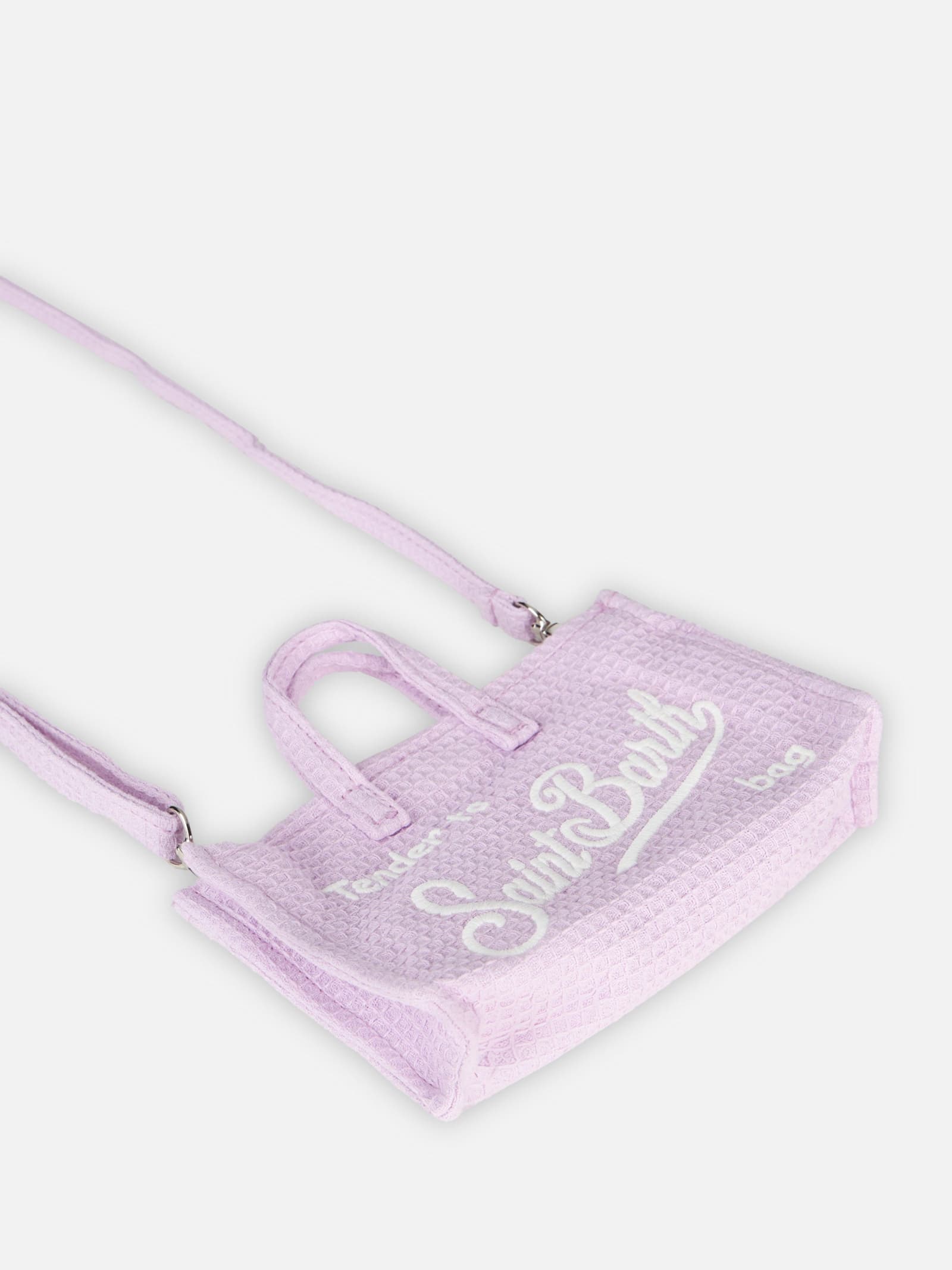 MC2 SAINT BARTH LILAC WAFFLE COTTON FABRIC PHONE BAG 