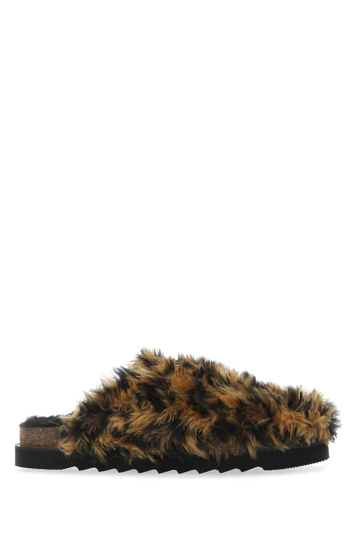Printed Eco Fur Slippers