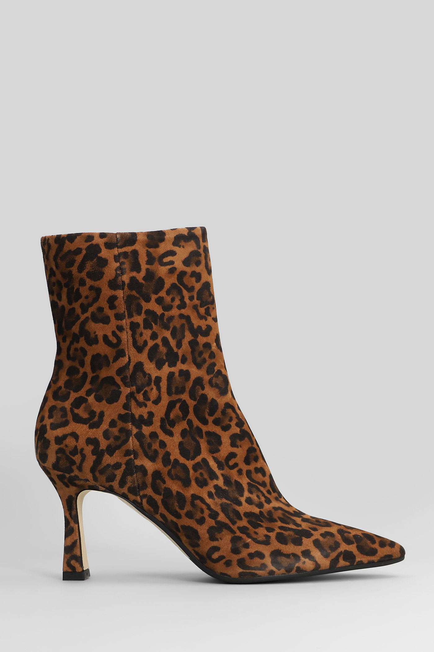 The Seller High Heels Ankle Boots In Animalier Suede In Animal Print