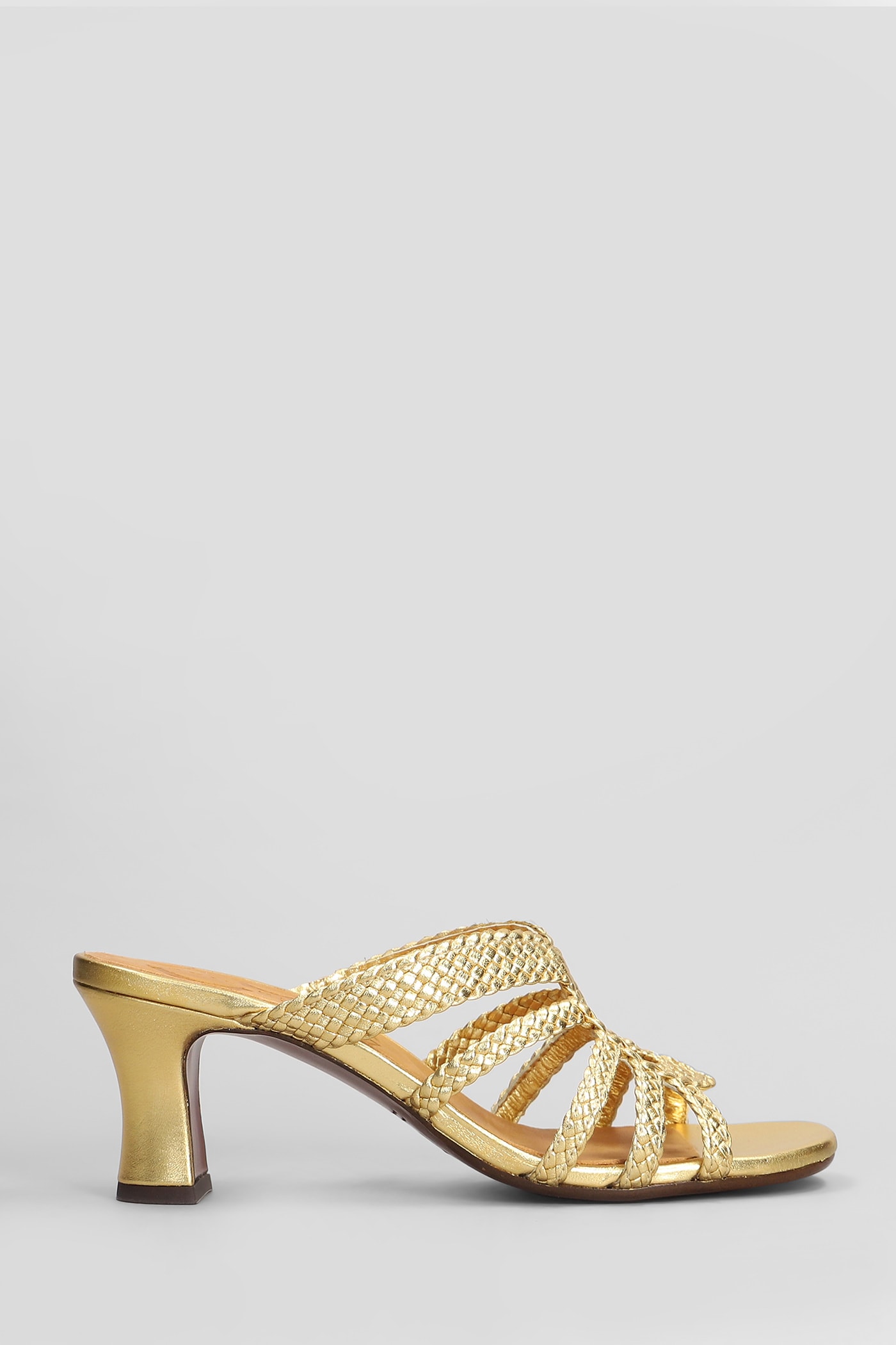 Sandals In Gold Leather