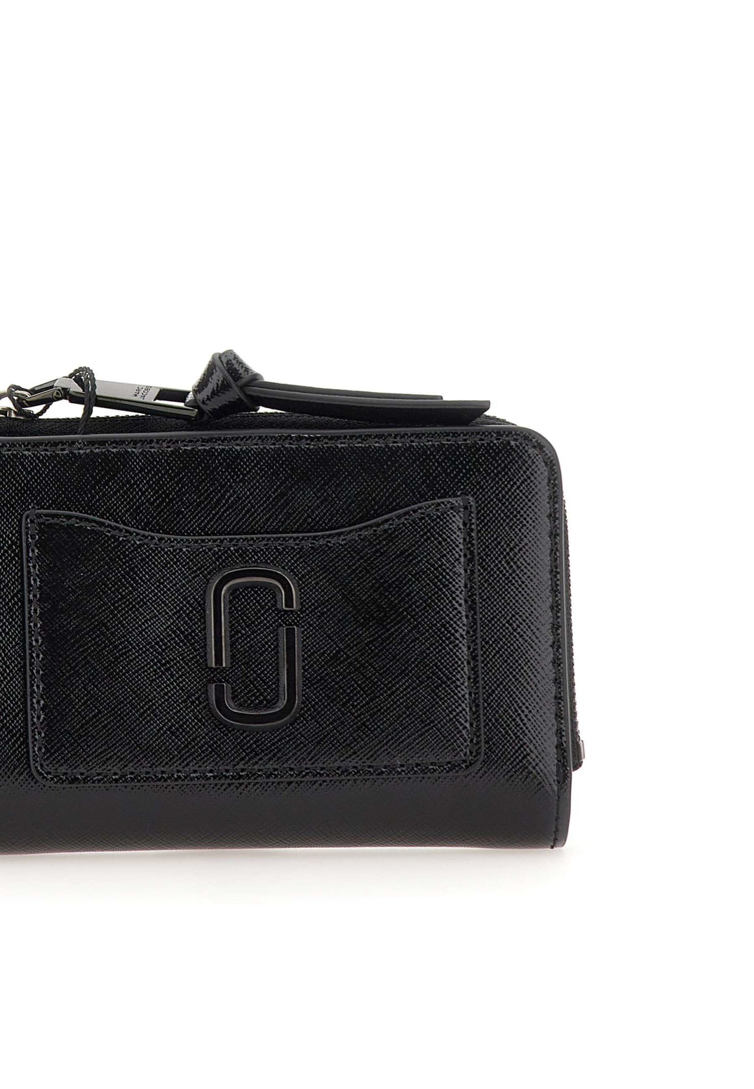 Marc Jacobs Black Leather Mini The Utility Snapshot Dtm Wallet In Black