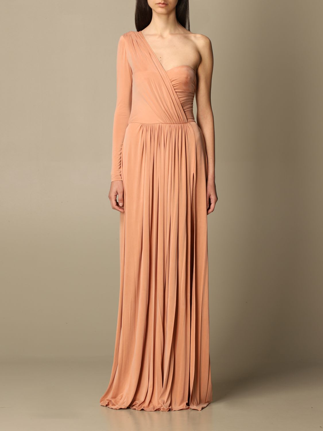 Photo of  Elisabetta Franchi Dress Elisabetta Franchi Long Dress In Cupro- shop Elisabetta Franchi Dresses online sales