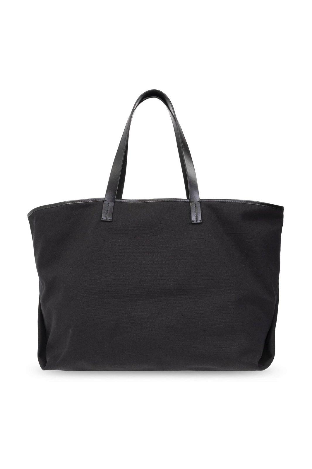 Shop Palm Angels Logo Embroidered Tote Bag In Nero
