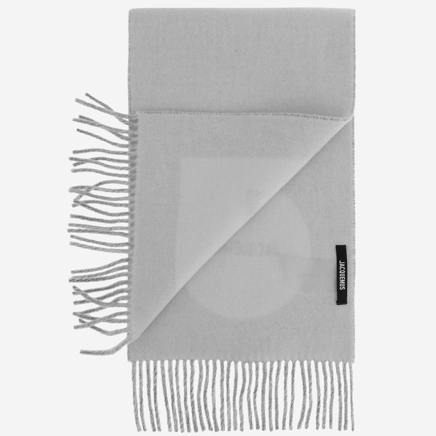 Jacquemus Wool Scarf With Logo In Gray