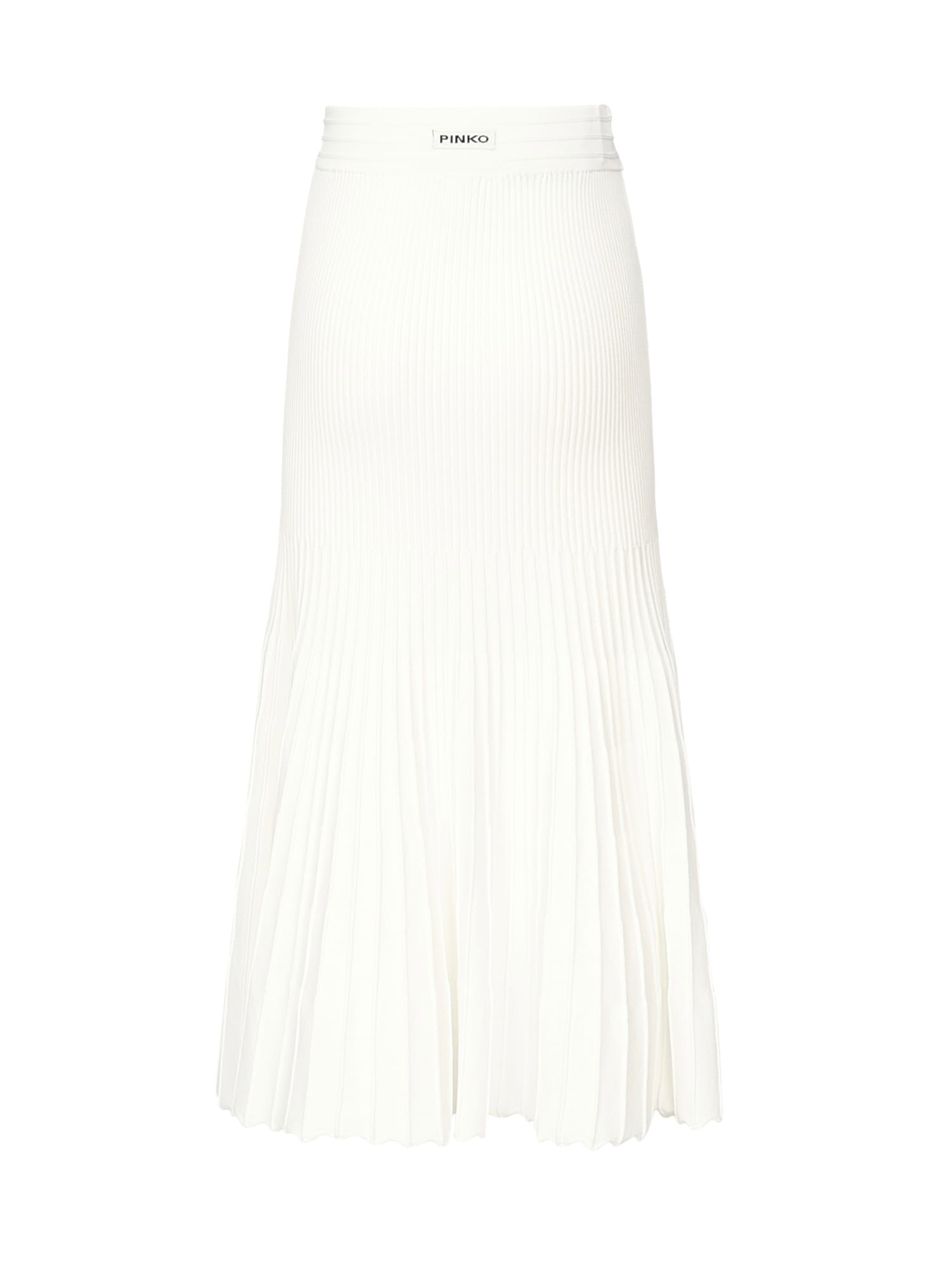 Pinko Pleated Midi Skirt In White