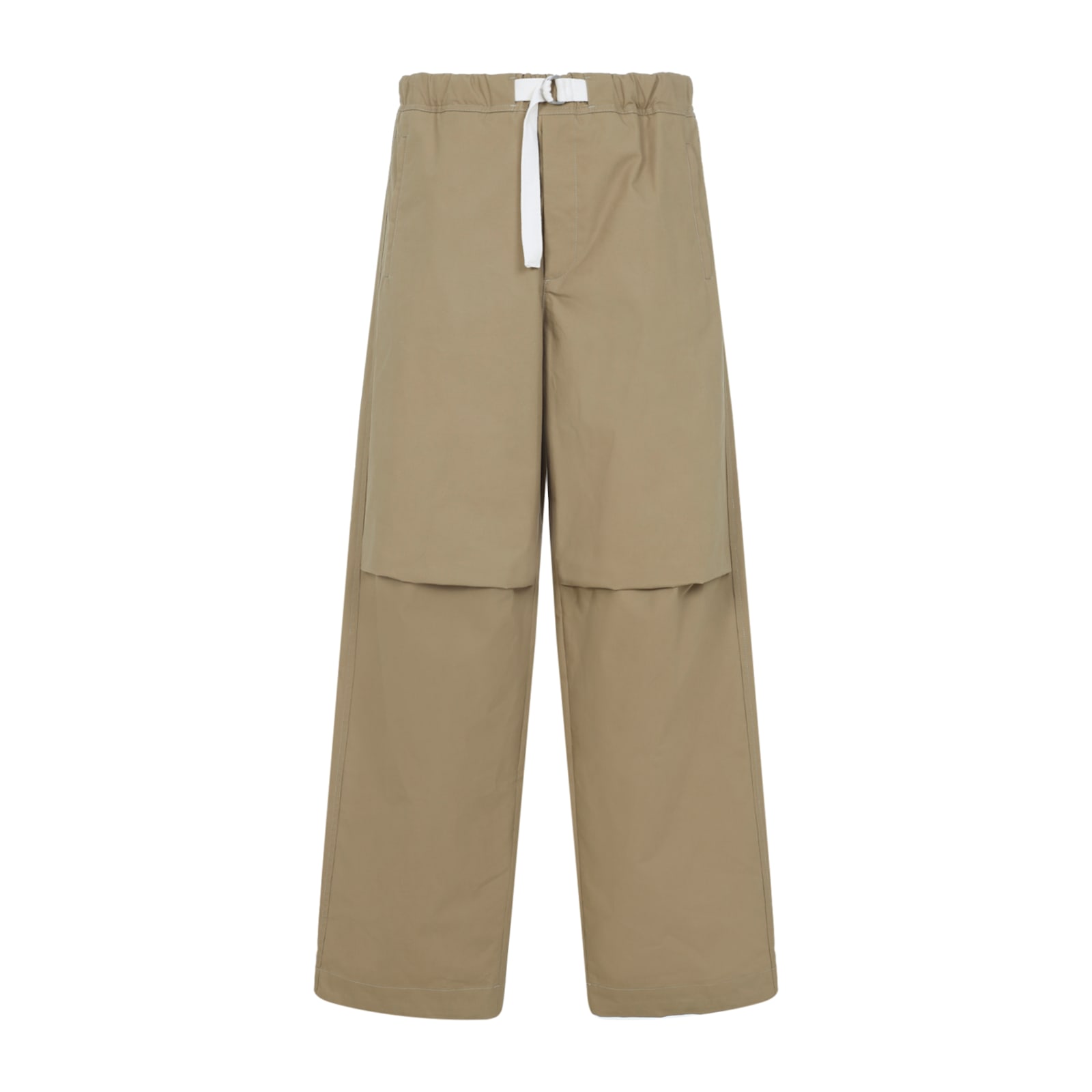 Jil Sander Beige Water-repellent Cotton Pants In Brown