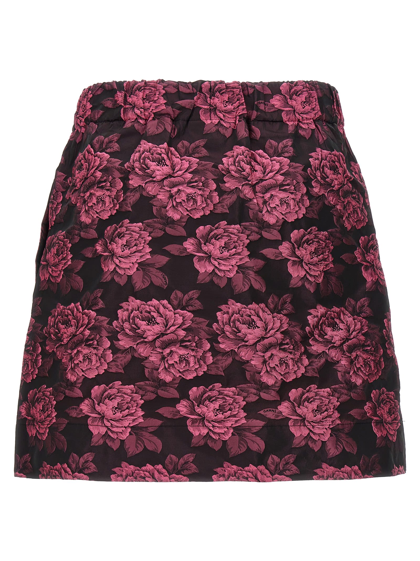 Shop Ganni Floral Jacquard Skirt
