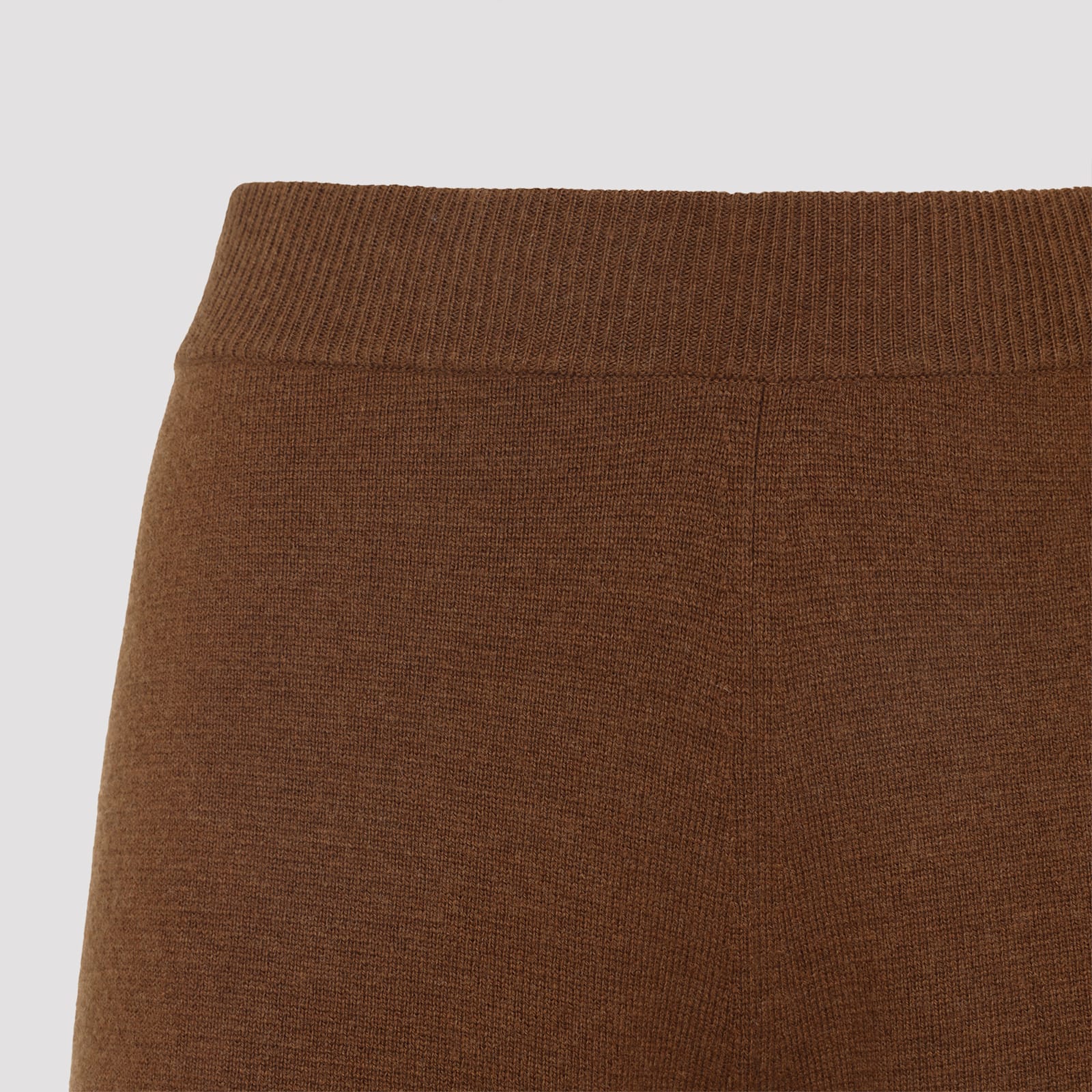 Max Mara Judy Knit Pants In Wool And Cashmere In Brown