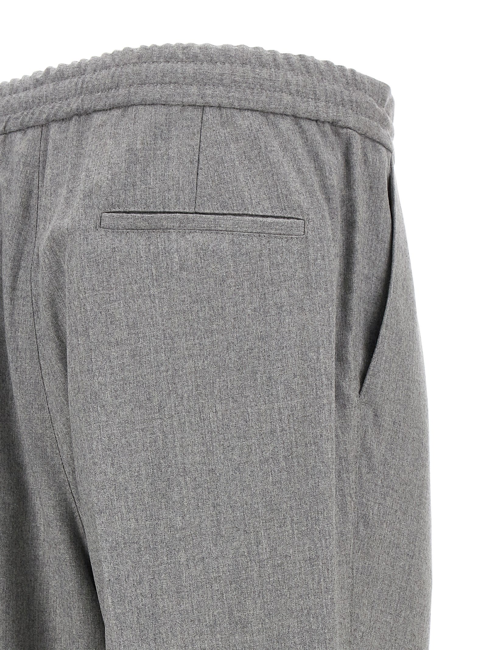 Shop Brunello Cucinelli Front Pleat Pants In Gray