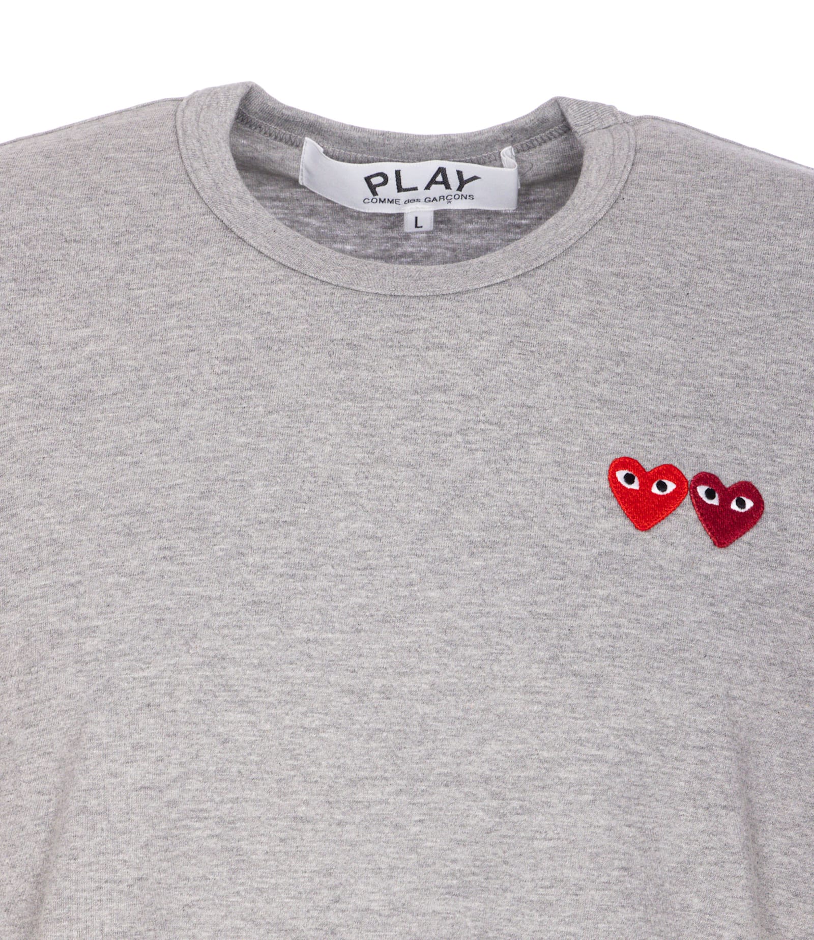 Comme Des Garçons Play Heart Patch Logo Crewneck T-shirt In Gray