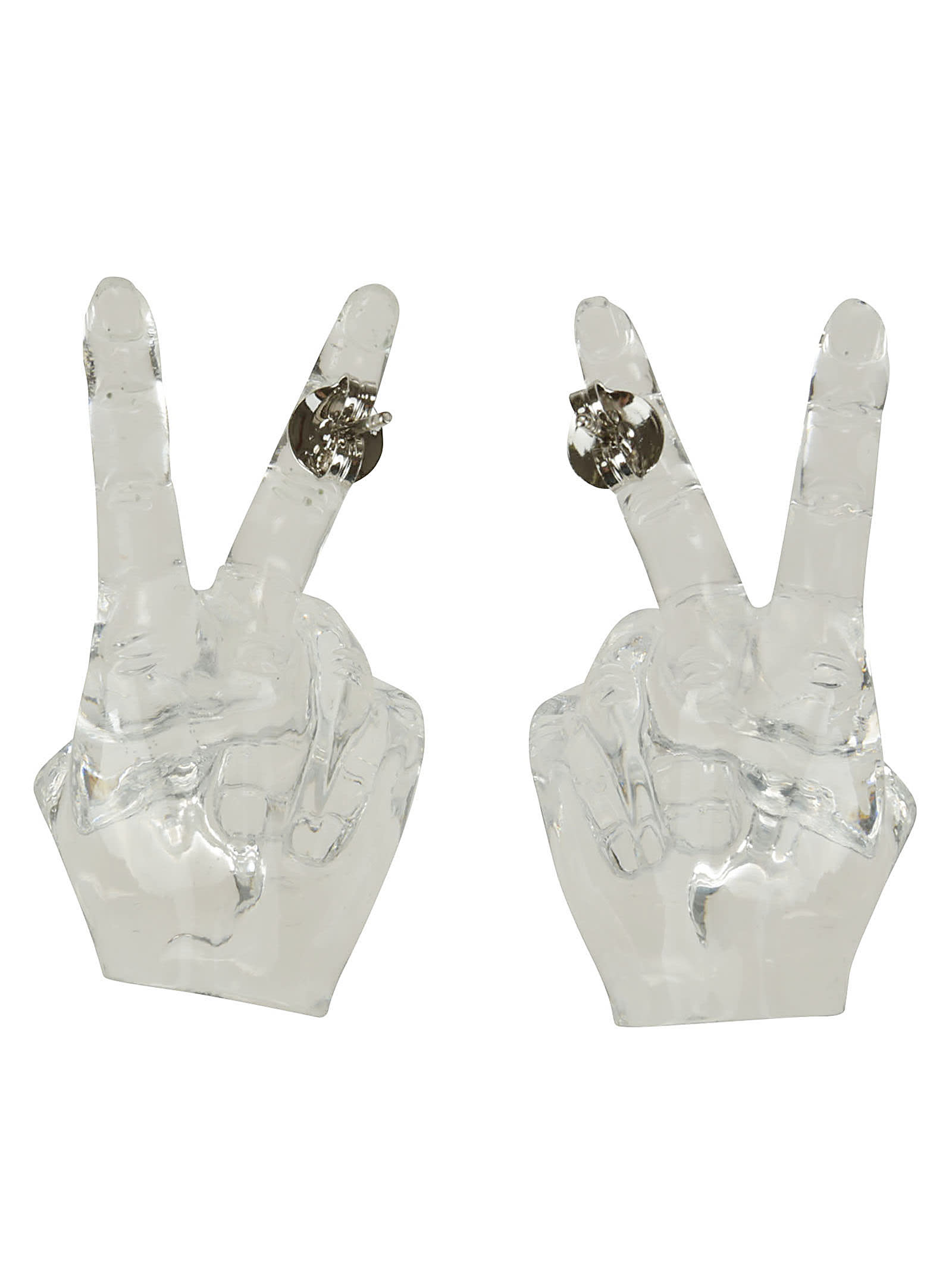 Y/project Midi Peace Pendant Earrings In Transparent